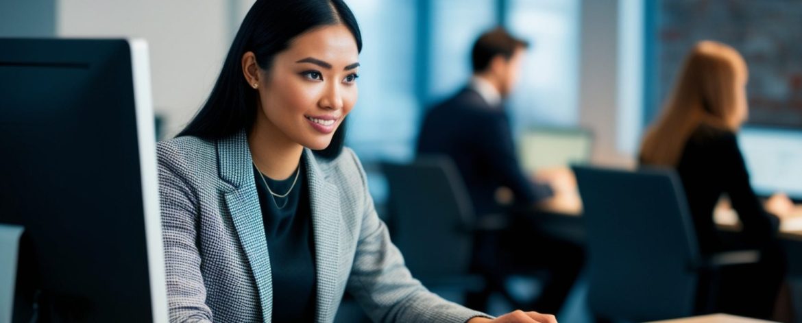 A career woman in her workplace